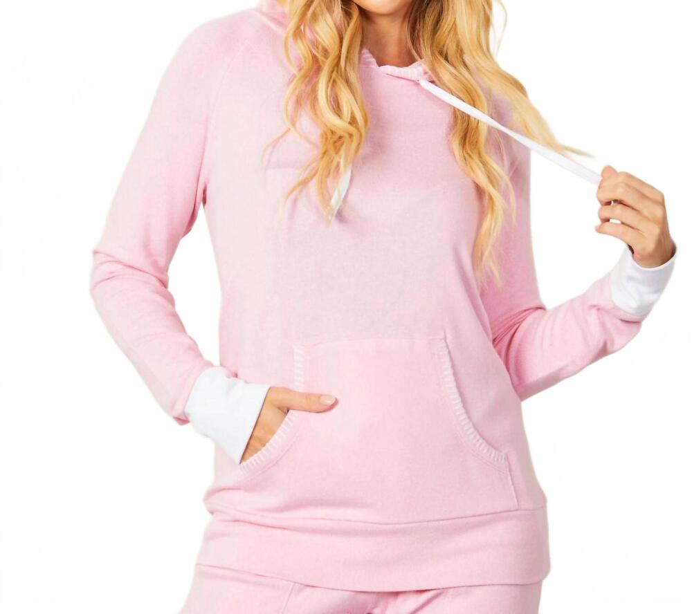 NEW FRENCH KYSS contrast stitch hoodie in pink